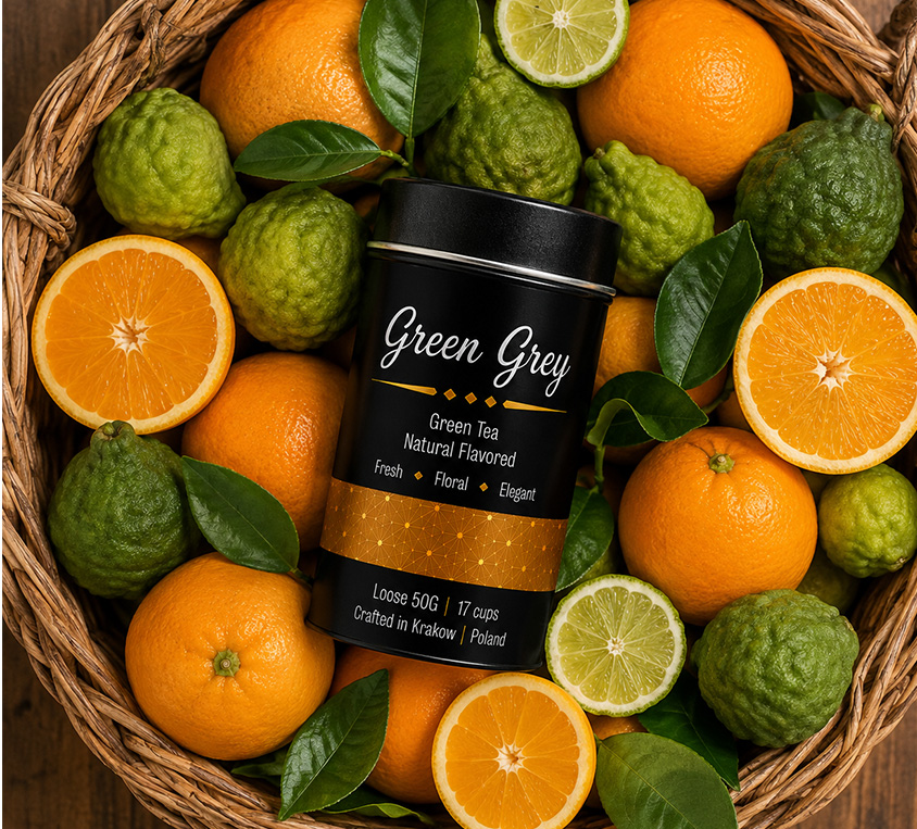 Green Earl Grey Leo Tea – zielona herbata Earl Grey z bergamotką w metalowej puszce